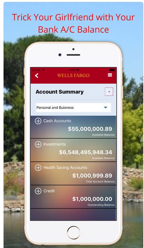 Customize your checking account with any balance there are numerous popular banks included in this app and you can also create your own bank with any preferred name or logo you want to use. Prank Bank; Prank your girlfriend with your bank account ...