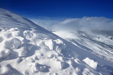 Snowy Slope In The Mountains Stock Image Image Of Mountainside Cold