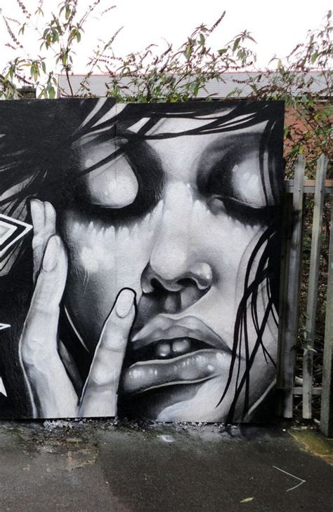Aka RMER Street Art Graffitti Woman Female Face Hand Beautiful