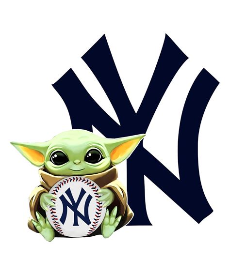 4 Inch Full Color New York Yankees Baby Yoda Die Cut Vinyl Decal Sticker