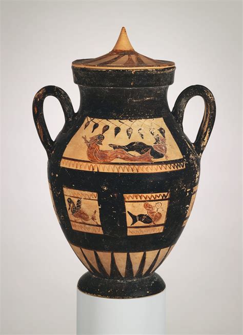 Terracotta Amphora With Lid Etruscan Archaic The Metropolitan