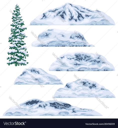 Snow Capped Mountains And Hills Royalty Free Vector Image