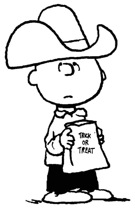 Charlie Brown Halloween Trick Or Treat Coloring Page Coloring Sun