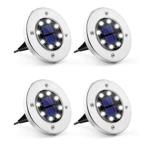 Solar White Powered Integrated Led Path Light 4 Pack Path Lights At