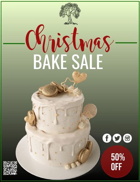 Christmas Bake Sale Flyer Template Postermywall