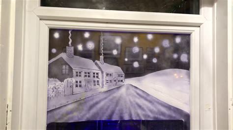 My First Attempt At Snow Spray Window Art Youtube