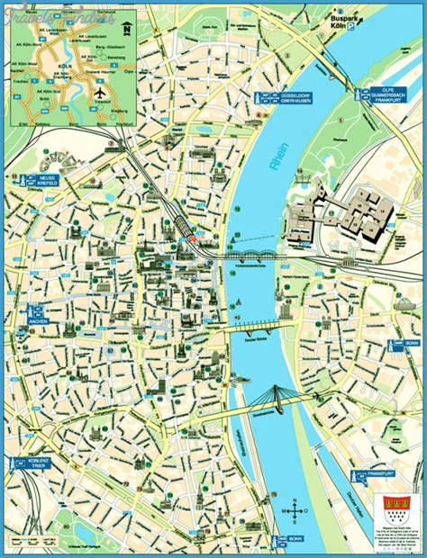 Cologne Map Tourist Attractions Travelsfinderscom