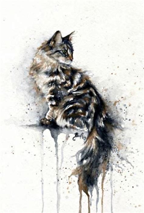 Watercolor Cat Watercolor Pet Portraits Watercolor Cat Cat Art