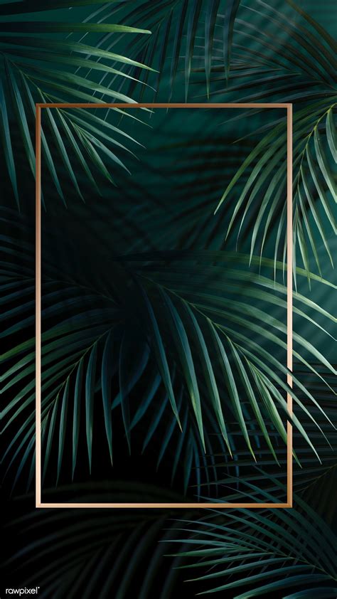 Download Premium Illustration Of Rectangle Golden Frame On A Tropical