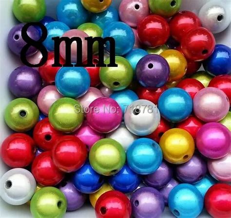 Best Design Acrylic Miracle Beads 8mm Mixture Color Round Loose Chunky