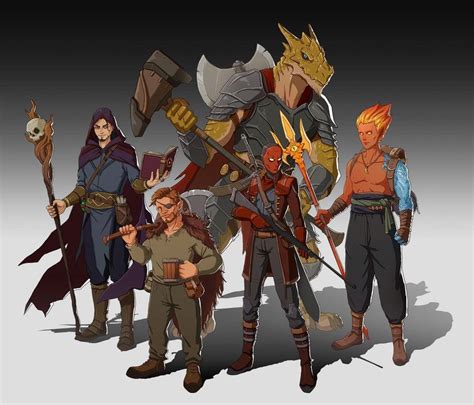 Art 5 Man Party Group Shot Dnd Rpg Character Dnd Characters