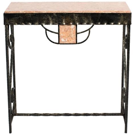 Art Deco Style Iron And Marble Console Table At 1stdibs