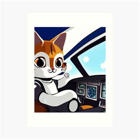 Space Cadet Cat Pilot Cute Modern Concept Digital Cat Art Ai