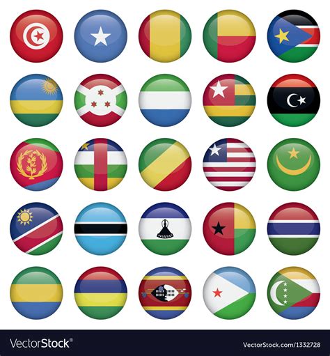 Africa Flags Round Buttons Royalty Free Vector Image