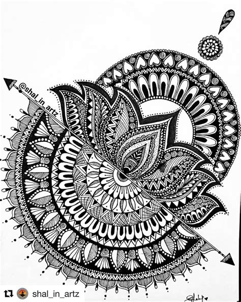 A Drawing Of An Ornate Design On White Paper