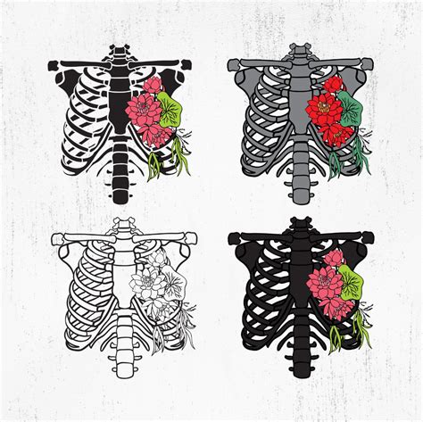 Rib Cage Floral Svg Rib Cage Floral Svg Ribcage Flowers Svg Etsy In