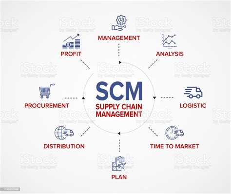 Vetores De Scm Banner Conceito Supply Chain Management E Fluxograma Com