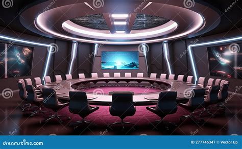 Futuristic Conference Room Generative Ai Stock Illustration