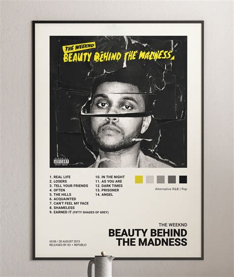 The Weeknd Beauty Behind The Madness Album Cover Poster Architeg Prints