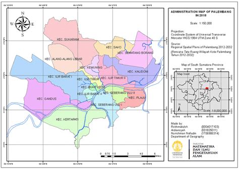 Administration Map Of Palembang Palembang Is Roughly Divided By Musi Download Scientific