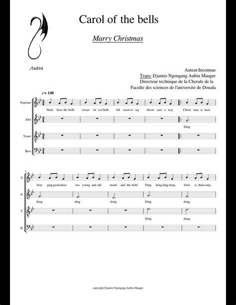 .the bells cello on cello for free using our animated scrolling tablature to quickly learn the music. Carol of the bells sheet music for Violin, Viola, Cello ...
