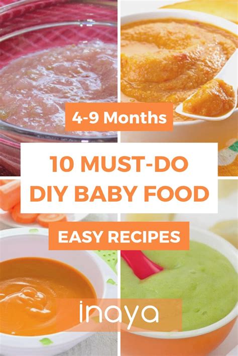 10 Easy Diy Baby Foods From 4 To 9 Months Easy Baby Food Recipes