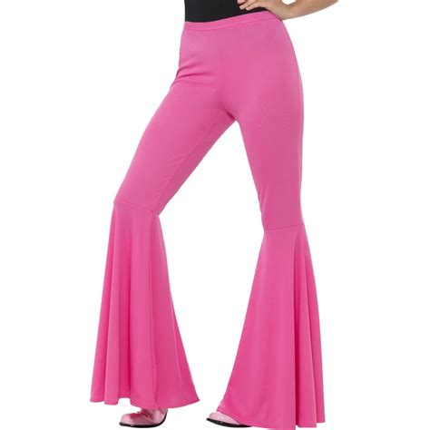 Smiffys Smiffys Costumes Womens Pink 70s Flared Groovy Disco Pants Costume Medium Large 10