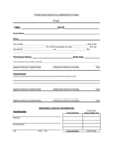 for girl scout trip permission slips