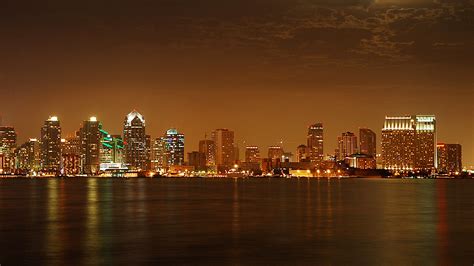 San Diego Skyline At Night Cities