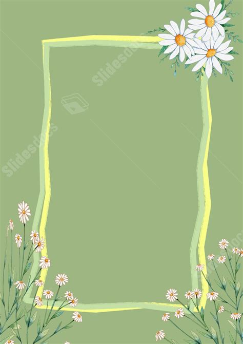 Classic Beauty Of A Daisy Flower Page Border Background Word Template
