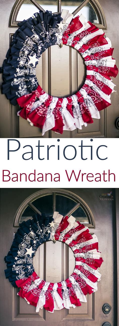 This Stunning And Easy Diy Patriotic Bandana Wreath For The Front Door