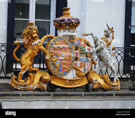 Queen Victorias Coat Of Arms On The Former Royal Victoria Hotel