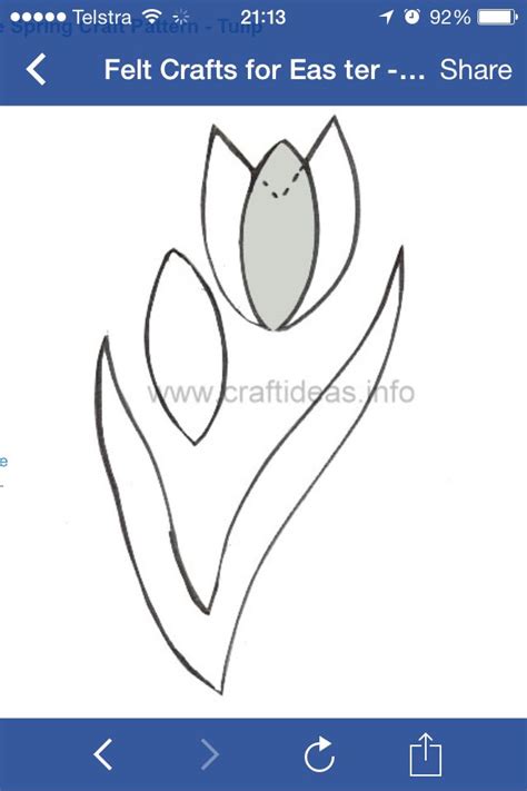 Tulip Stencil for felt flowers | Felt crafts, Craft patterns, Crafts