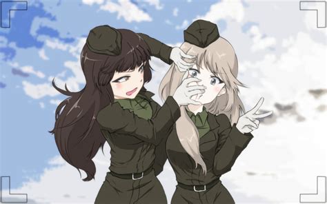 Nishizumi Shiho And Shimada Chiyo Girls Und Panzer Drawn By Mityubi