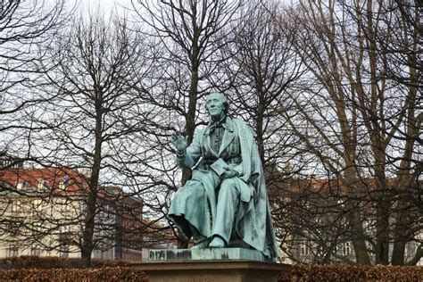Hans Christian Andersen Bronze Statue In Royal Rosenborg Garden
