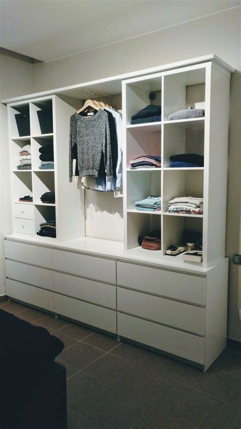 Neue garderobe ikea hacks kallax 4er kallax 1er kallax 2er. Open cupboard with Kallax and Malm. - #cupboard #Kallax # ...