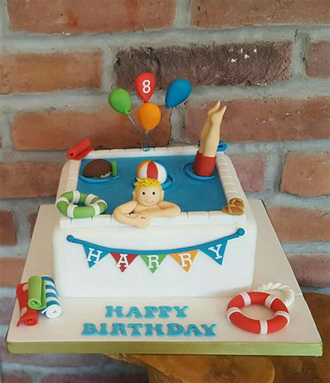 Swimming Pool Cake Swimming Pools Swim Party Party Cakes Birthday Cake Desserts Food