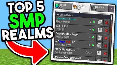 Top 5 Survival Smp Realms For Minecraft Bedrock 120 Realm Codes