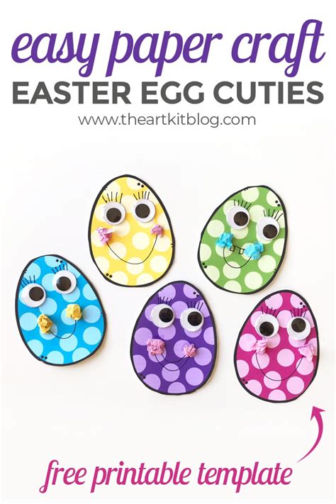 Browse our entire easter section and cheers to a. Easter Egg Cuties - Egg Paper Craft {With Free Printable ...