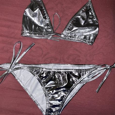 Red Metallic Bikini Silver Metallic Bikini Will Depop