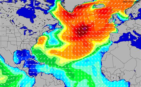 North Atlantic Wave Height Chart Surflinecom