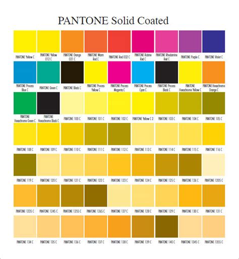 Pantone Color Chart Sample Documents In Word Pdf Riset Sexiz Pix