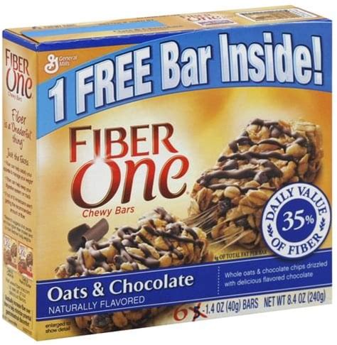 Check spelling or type a new query. Fiber One Oats & Chocolate Chewy Bars - 6 ea, Nutrition ...