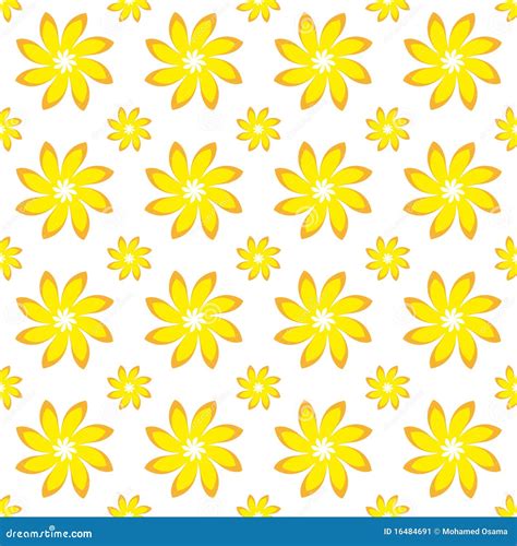 Yellow Flower Seamless Pattern Stock Illustration Illustration Of