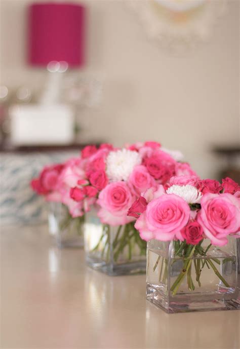 love the simplicity | Pink centerpieces, Pink wedding centerpieces, Pink flower centerpieces
