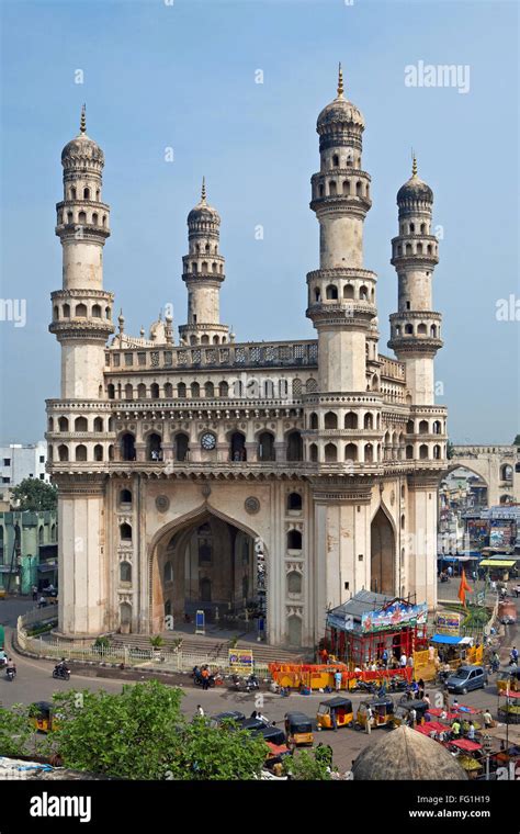 Charminar Monument Mosque Muslim Masjid Temple Hindu Mandir Hyderabad Andhra Pradesh