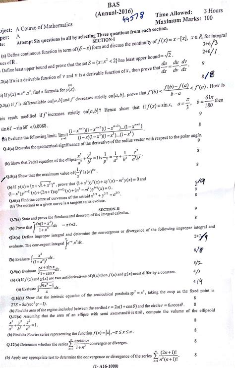 O Level Mathematics Past Papers 2000 Exampl Paper