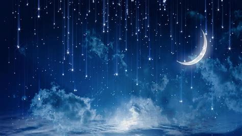 Hd Wallpaper Moonlit Moonlight Night Sky Stars Seascape Horizon
