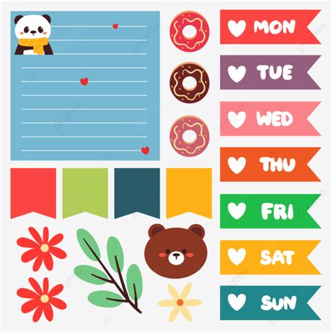 Cute Planner Sticker Set For Diary And Notes Note Paper Daily Sticker