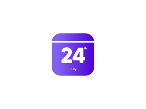 Premium Vector 24th July Calendar Date Month Icon With Gradient Color